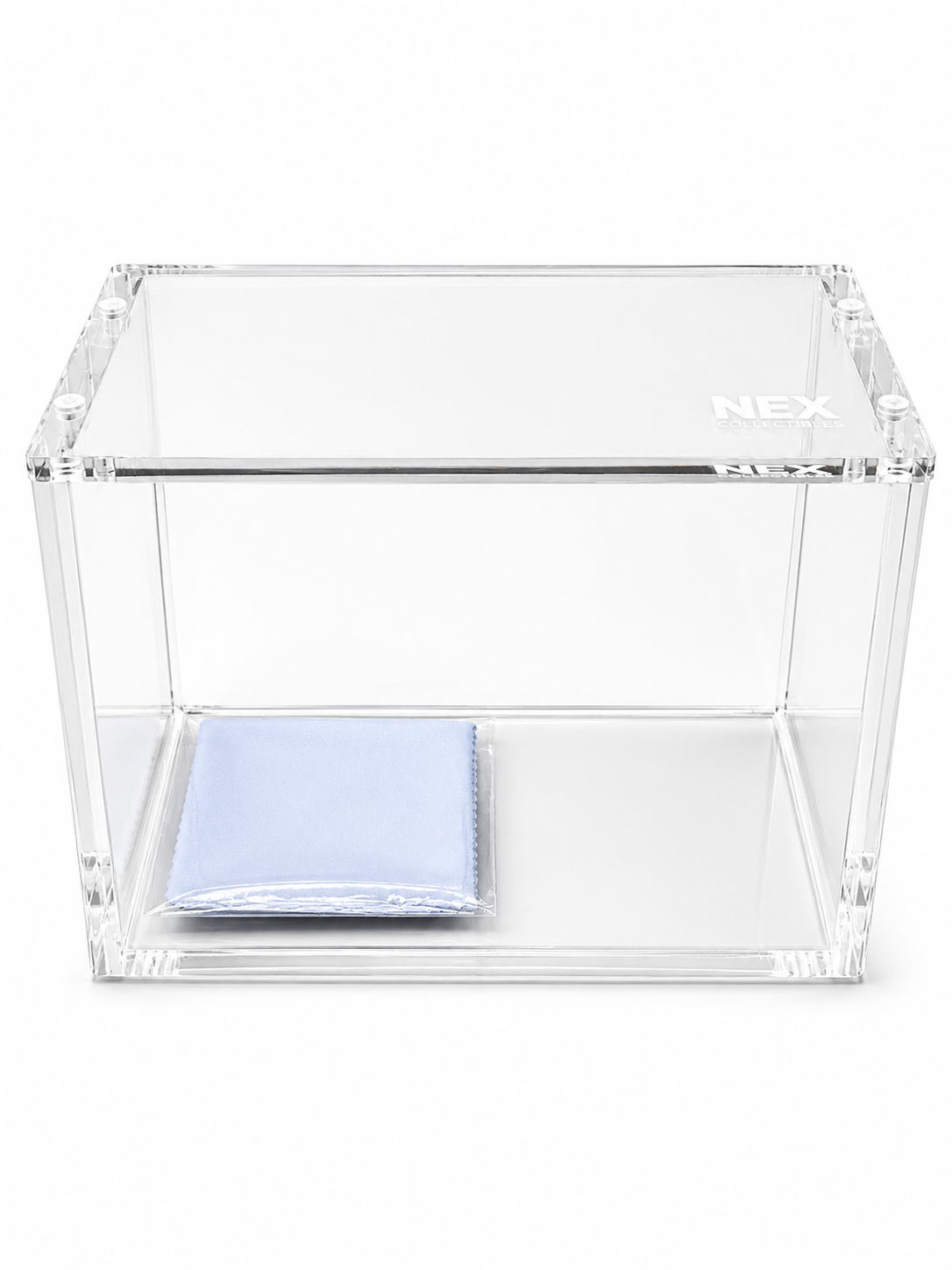 One Piece Booster Box acrylic case. The brand name 'NEX COLLECTIBLES' is on the top of the acrylic case.
