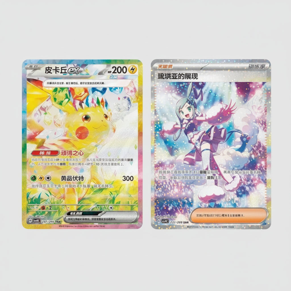 Pokemon Simplified Chinese CSV9C Stellar Crystal Chase Cards, Pikachu & Lisia's Appeal SARs